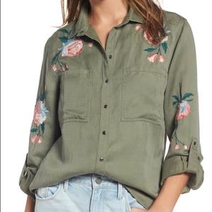 NWT Rails Channing embroidered military shirt